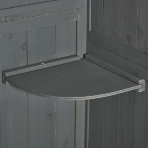 Dulap pentru gradina pentru unelte din lemn impermeabil, 77x54.2x179cm – gri - Img 8