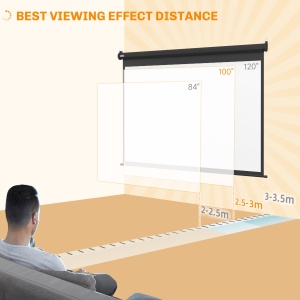 Ecran de Proiecție 100 inch, Format 4:3 Reglabil cu Telecomandă, Ecran de Proiecție Compact, 203x152 cm, Negru - Img 7
