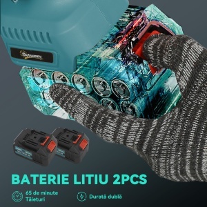 Ferăstrău cu Acumulator 2 în 1 cu Tijă Telescopică și Motor Brushless Albastru - Img 6