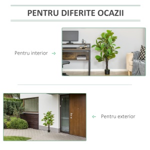 Ficus Artificial 130 cm de Interior si Exterior, Planta Artificiala cu efect Realist cu 78 de Frunze - Img 5