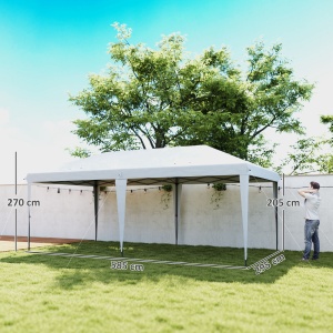 Foișor 6 x 3 m Pavilion de Grădină Pop-Up Pliabil cu Geantă Inclusă din Oțel Epoxidic și Țesătură Oxford de Înaltă Densitate Gri - Img 3