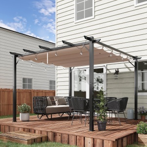 Foisor Pergola de Gradina 3x3 m cu Acoperis Retractabil - Img 2
