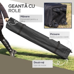 Foișor Pliabil Pop-Up 4x4 m cu Înălțime Reglabilă pe 3 Niveluri, Foișor de Exterior cu Plasă de Țânțari, Saci de Nisip, Geantă de Transport, UV50+, pentru Grădină, Camping, Petreceri, Bej - Img 4
