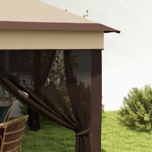 Foisor Pop Up 3 x 3m Cu Plasa, Bej - Img 9