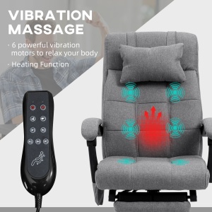 Fotoliu Birou Ergonomic – Masaj 6 Puncte, incalzire & Suport Picioare - Img 4