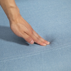 Fotoliu Rabatabil Manual cu Suport pentru Picioare din Material Textil cu Efect de In, 69x85x100 cm, Albastru - Img 9