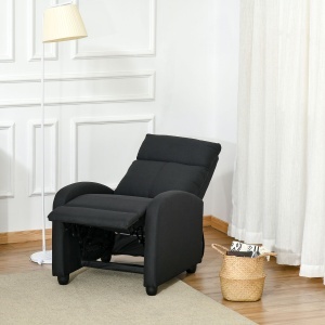 Fotoliu Relax – Negru, In, Rabatabil cu Taburet Inclus - Img 2