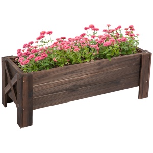 ghiveci din lemn pentru plante, 100x36.5x36 cm, maro - Img 1