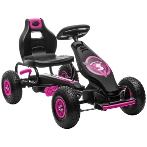 Go Kart a Pedali per Bambini 5-12 Anni Sedile Regolabile Ruote in Gomma - Img 1