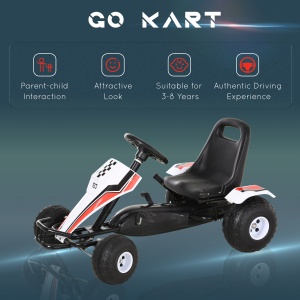 Gokart cu pedale pentru copii 3-6 ani scaun reglabil din metal plastic - Img 8