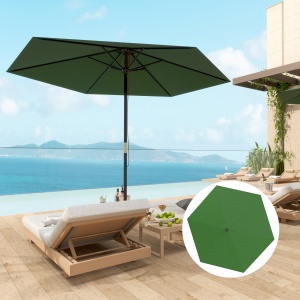 Înveliș de Schimb pentru Umbrelă cu Orificii de Aerisire, Ø300 cm, Verde - Img 9