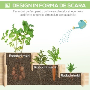 Jardiniera 3 Niveluri din Lemn de Brad – Cultivare Usoara in Gradina - Img 5