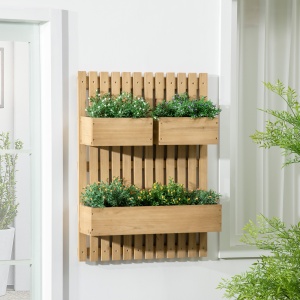 Jardiniera Lemn Exterior – Verticala cu 3 Ghivece Detasabile - Img 2