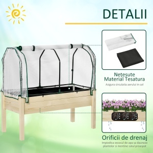 jardiniera tip sera, pentru plante, 121x55x117cm, lemn - Img 5