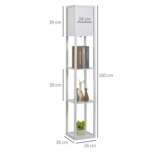 Lampa de Podea cu 3 Polite Integrate Cuplare E27 Putere 40W Alb - Img 3