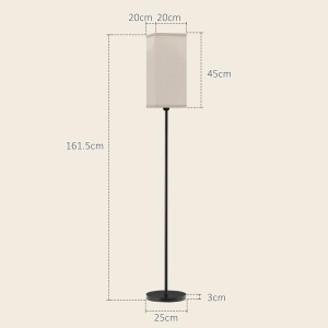 Lampă de Podea cu Întrerupător de Picior din Material Textil cu Efect de In și Metal, Ø25x161,5 cm, Negru - Img 3