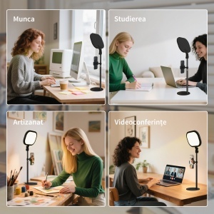 Lampă LED reglabilă: 5 culori, 10 niveluri, memorie – birou/dormitor. - Img 8