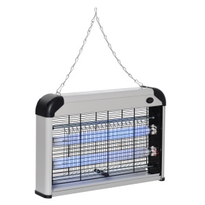 Lampa pentru Insecte Electrica 20W pentru Exterior si Interior de 60m² Argintie - Img 1