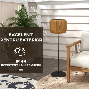 Lampă Solară de Grădină cu Iluminare LED și Aprindere Automată, Ø34x130 cm, Galben - Img 7