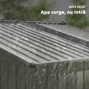 Magazie de Grădină 4,9 m² 277x195x192 cm cu 2 Uși Culisante, Acoperiș Înclinat și 4 Grile de Ventilație, Gri Argintiu - Img 8