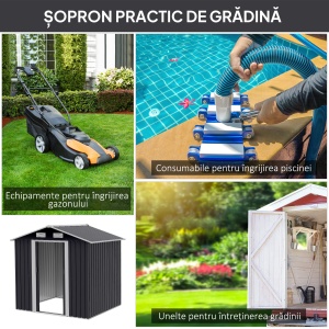 Magazie Gradina 2×1,5×1,9 m – Otel Zincat cu Usi Culisante - Img 6
