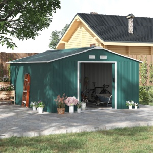 Magazie Unelte din Otel Galvanizat, Anti Rugina 3.4 x 3.86 x 2 m, verde - Img 2