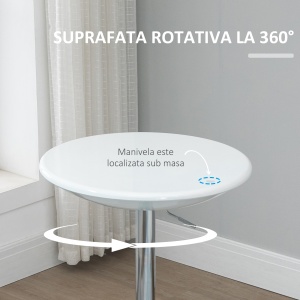 Masă bar cu plan rotativ inaltime reglabila, baza otel - Img 7