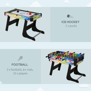 Masă de Joc 4 în 1 pentru Fotbal de Masă, Biliard, Air Hockey și Ping-Pong, 86,5x43,5x64 cm, Multicolor - Img 6