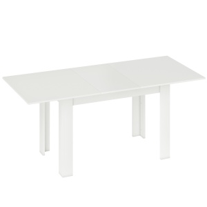 Masă extensibilă 140-180x80cm, albă, pentru 6-8 persoane, pentru spații mici - Img 1