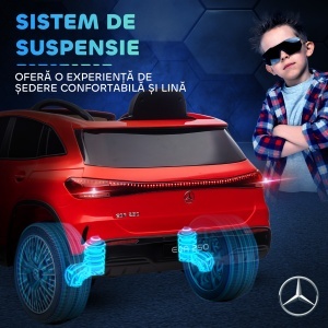 Mașină Electrică cu Licență Mercedes, Auto pentru Copii cu Telecomandă, Faruri și Claxon, 111.5x69x52.5 cm, Roșie - Img 8