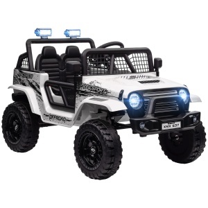 Mașină Electrică pentru Copii 3-6 Ani Off-road 12V cu Telecomandă Alb - Img 1