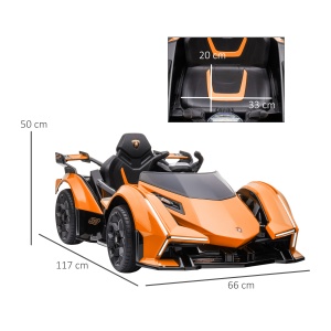 Masina Electrica pentru Copii, Automobil Lamborghini cu Telecomanda, Faruri LED si Muzica - Img 3