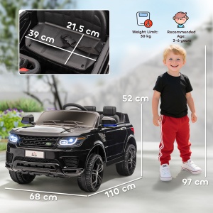 Mașină Electrică pentru Copii cu Motor Dublu, Suspensie și Telecomandă, 110x68x52 cm, Negru - Img 3