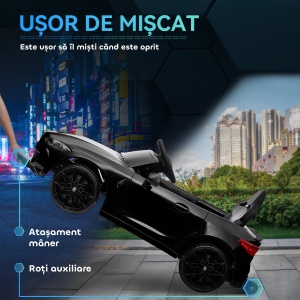 Mașină Electrică pentru Copii cu Transport Ușor, Plimbare pe Mașină cu Telecomandă, BMW M4 Licențiat, 108x69.5x51 cm, Negru - Img 5