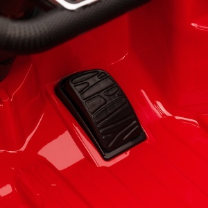 Masina electrica pentru copiii 37-60 luni Licenta Audi cu claxon si butoane muzicale, centuri de siguranta si faruri, PP si metal, 103x58x41 cm, rosu si negru - Img 9