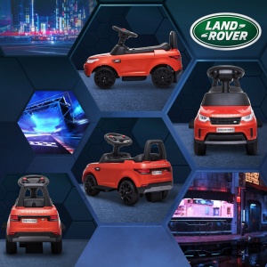 Mașinuță Electrică pentru Copii 18 Luni-5 Ani cu Licență Land Rover cu Muzică, USB și MP, 65x43x40 cm, Roșu - Img 8
