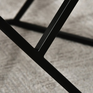 Masuta de cafea moderna cu blat din imitatie de marmura si structura din MDF si otel, 81x70x51,2 cm, negru - Img 9