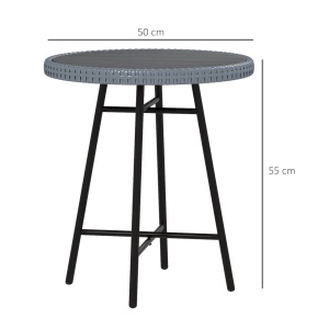Masuta de cafea pentru exterior din lemn plastifiat, Gri - Img 3