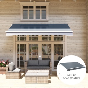 Material de Înlocuire pentru Copertină Retractabilă, 282x250 cm, Gri - Img 8