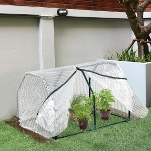 Mini Sera pentru gradina balcon din plastic PE otel cu inchidere cu fermoar alb transparent pentru fructe pentru legume pentru plante pentru flori - Img 2