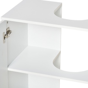 Mobilier Sub Chiuveta Baie, Mobilier Baie Sub Chiuveta cu Usi din MDF si Bambus, 60x30x60,5cm, Alb - Img 8