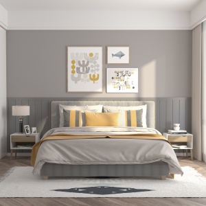 Noptiere Moderne cu Sertar și Raft, Design Modern și Funcțional, Ideal pentru Cameră de Dormit, Albastru - Img 2