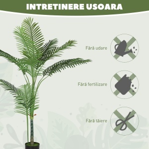 Palmă Artificială Areca înaltă de 150 cm pentru Interioare cu Vas Verde - Img 6