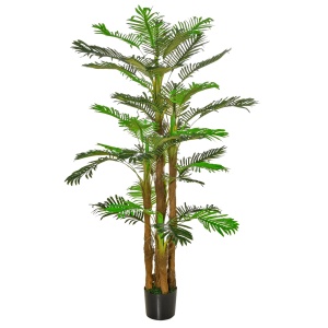 palmier artificial in ghiveci, 42 frunze, 185cm, verde - Img 1
