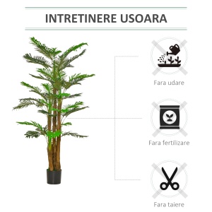 palmier artificial in ghiveci, 42 frunze, 185cm, verde - Img 6