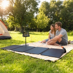 Panou Solar Pliabil 36W, Încărcător Solar Portabil cu Conector Type-C la USB-A, Alimentare pentru Exterior - Img 9