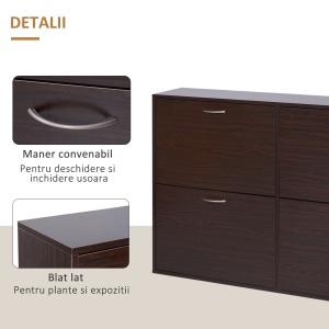 Pantofar 120×24×81 cm – Rafturi Reglabile, PAL Maro - Img 6