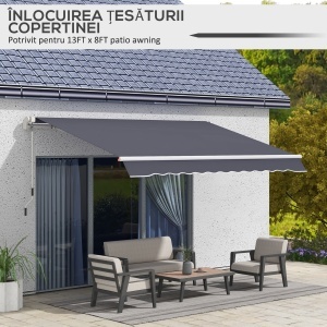 Pânză de Schimb pentru Copertină Retractabilă Anti UV 30+, 3.47x2.4 m, Gri - Img 6