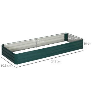 Pat Suport de Gradina Inaltat din Metal de Exterior, Suport pentru Plante, Flori si Ierburi, 241x90,5x30cm - Img 3