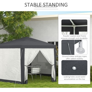Pavilion 4x4 m de Gradina Hexagonal cu Pereti din Plasa - Img 6